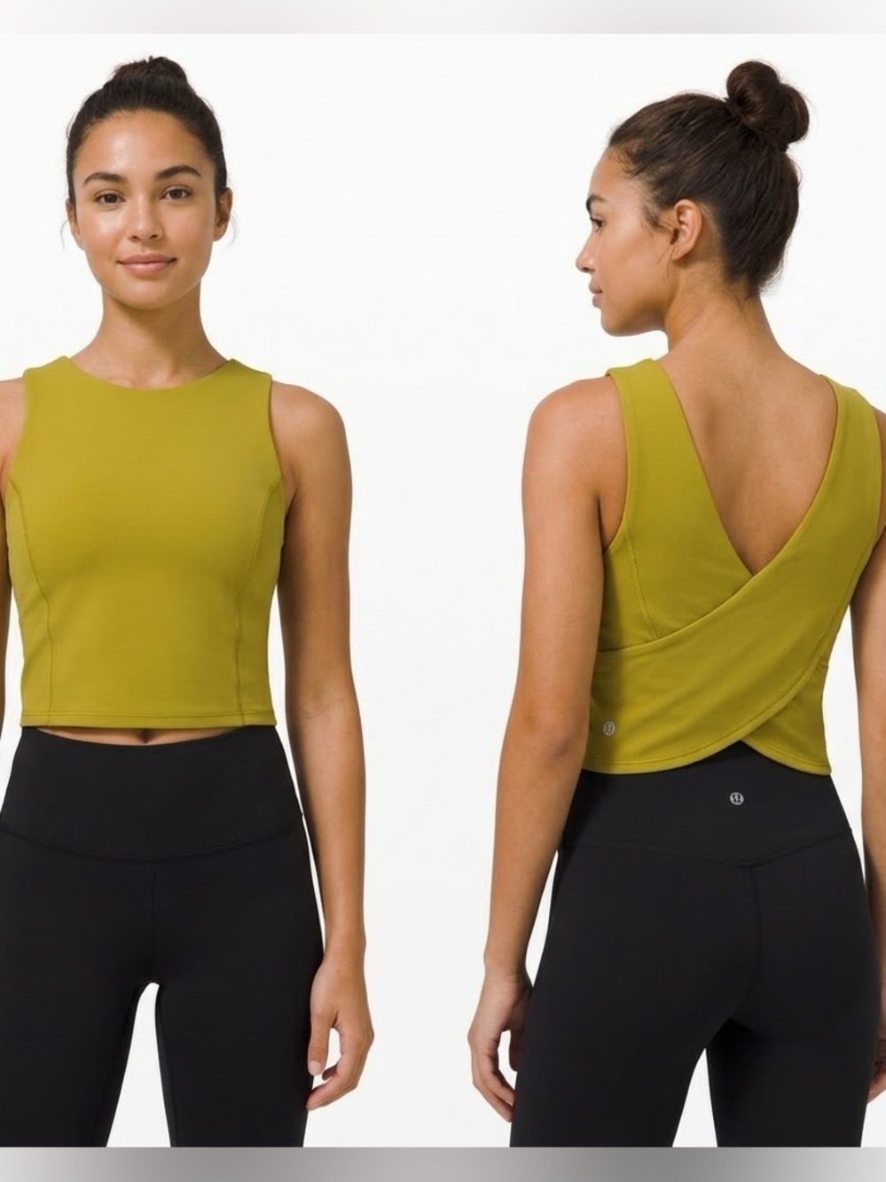 LULULEMON | TWIST BACK NULU YOGA TANK TOP WITH BIB AURIC GOLD